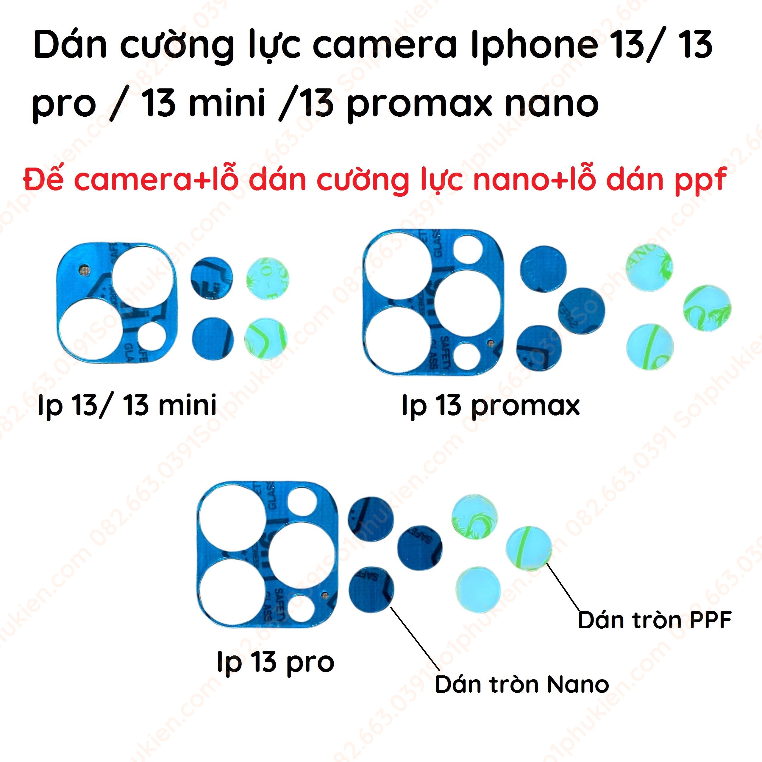 Dán cường lực camera Iphone 13 / 13 mini / 13 pro / 13 promax siêu trong, chống bể tương thích mọi loại ốp