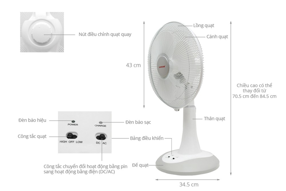 QUẠT TÍCH ĐIỆN SUNHOUSE SH762