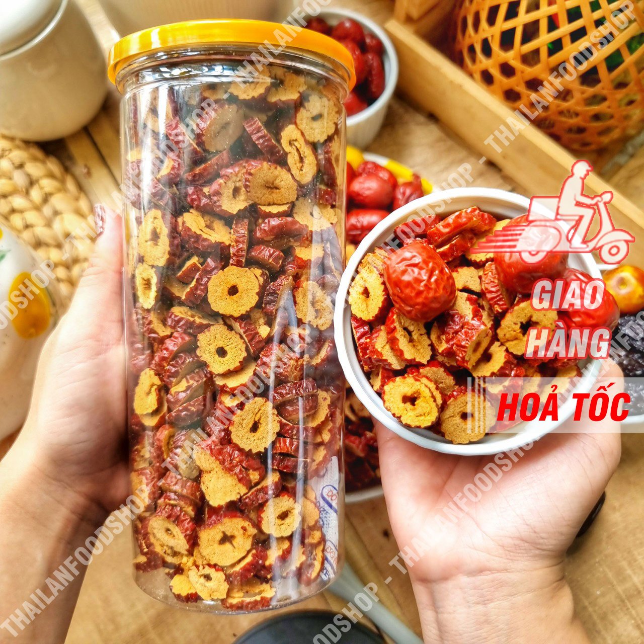Táo Đỏ Tân Cương Thái Lát Sấy Khô (Táo Lát) Lon-300gram