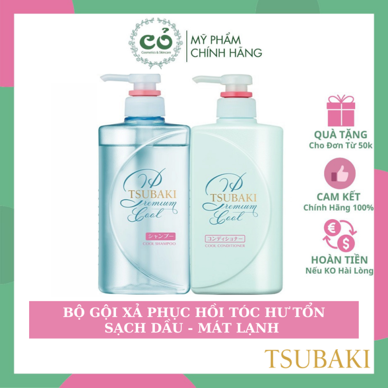 Bộ đôi gội xả Sạch Dầu Mát Lạnh Tsubaki Premium Cool Set 2 chai giá rẻ