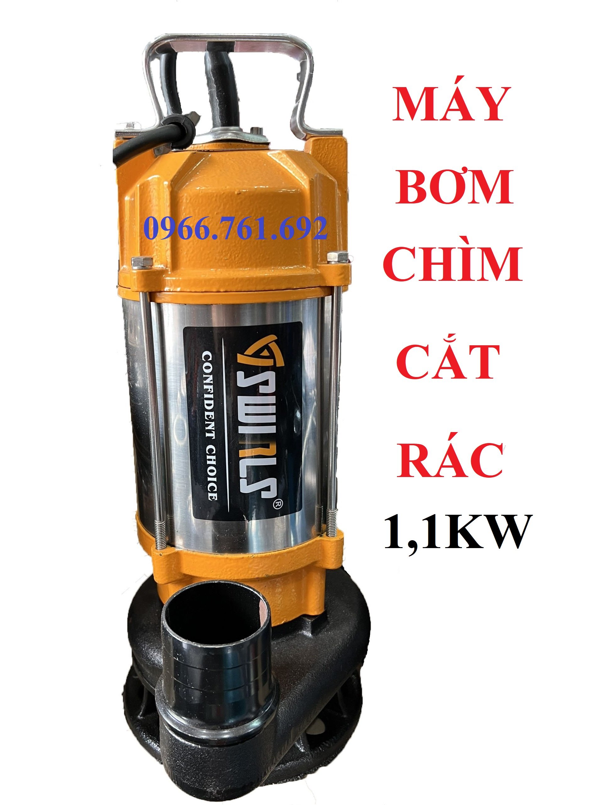 máy bơm tõm thả chìm hút bùn có cắt rác