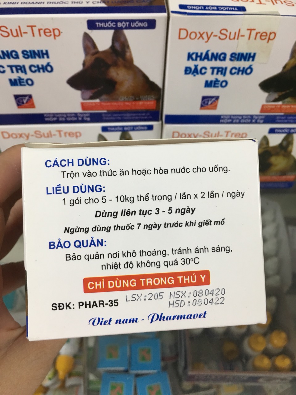 10 gói (5gam/gói) kháng sinh chó mèo