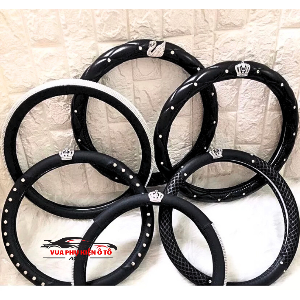 Bọc Vô Lăng Cao Cấp - Đính Đá - Vương Miện - SP012