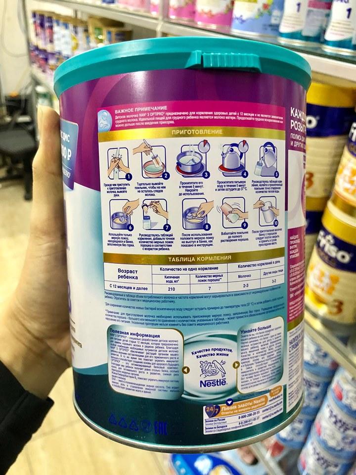 Sữa NAN Nga số 3 800g DATE Mới
