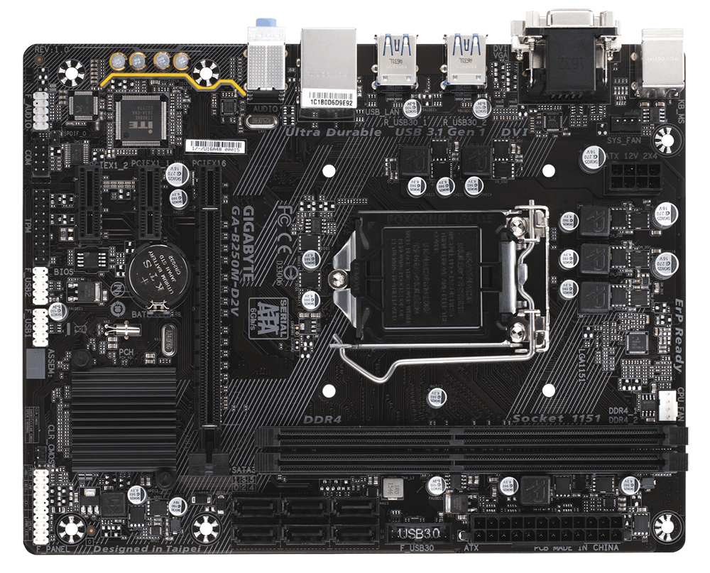 Main b250-d2v gigabyte cao cấp hỗ trợ được core i7-7700k Socket