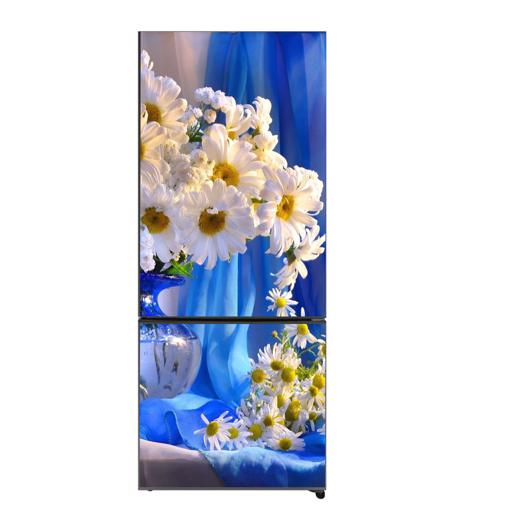 [HCM]Decal trang trí tủ lạnh mẫu hoa đẹp. Decal in trên chất liệu PVC có keo sẵn ở mặt sau chỉ cần lột ra và dán.