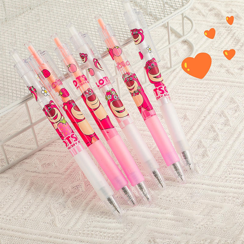 Strawberry Bear Telescopic Pen Cutter Dễ thương xách tay giấy Cutter Cartoon nghệ thuật giấy Cutter ROYALLOVEA