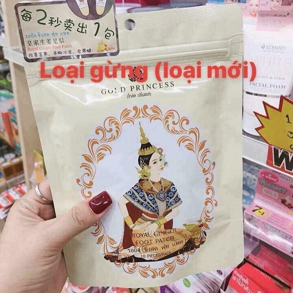 Miếng dán thải độc chân gold princess gừng - vàng nhạt thái lan