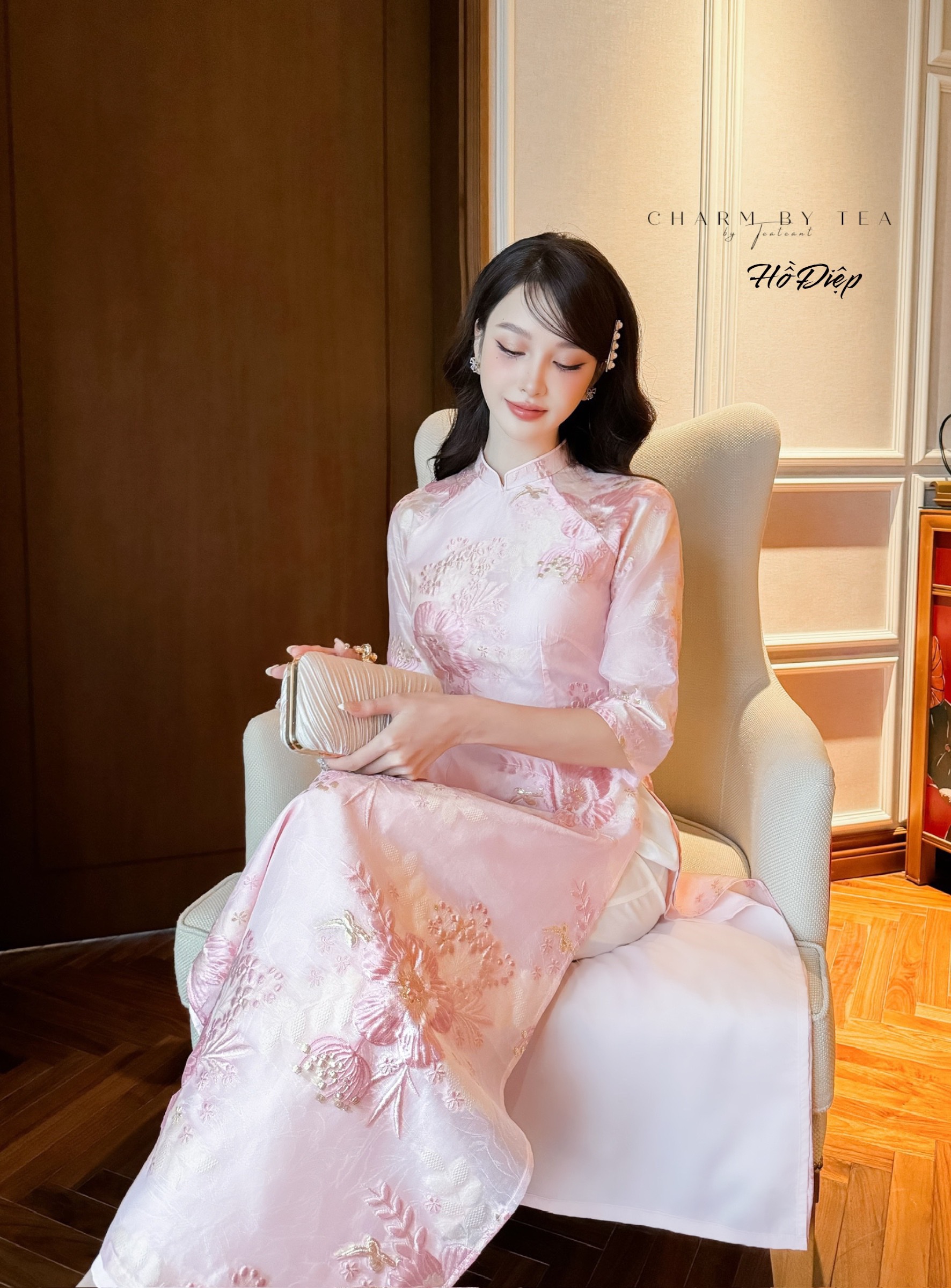Áo Dài Thiết Kế CHARM BY TEA: HỒ ĐIỆP SET