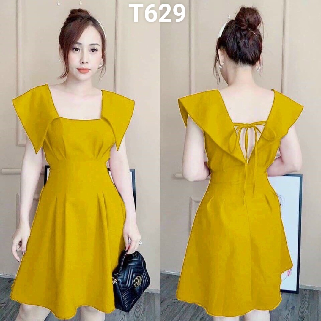 Đầm cổ thủy thủ đan dây cao cấp T629