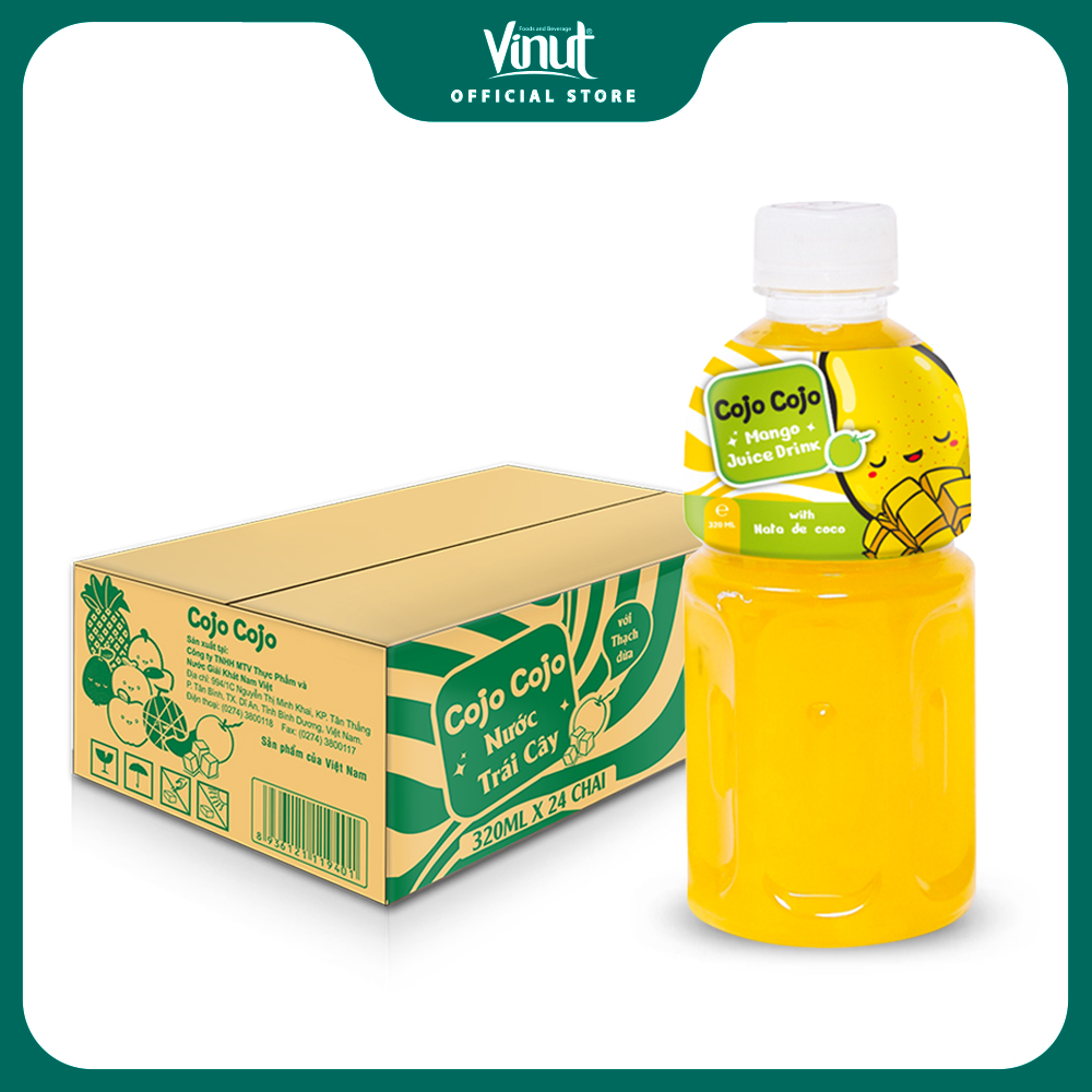 [Lốc 6 ] Nước Ép Trái Cây có thạch dừaTopping Nata de coco 320ml