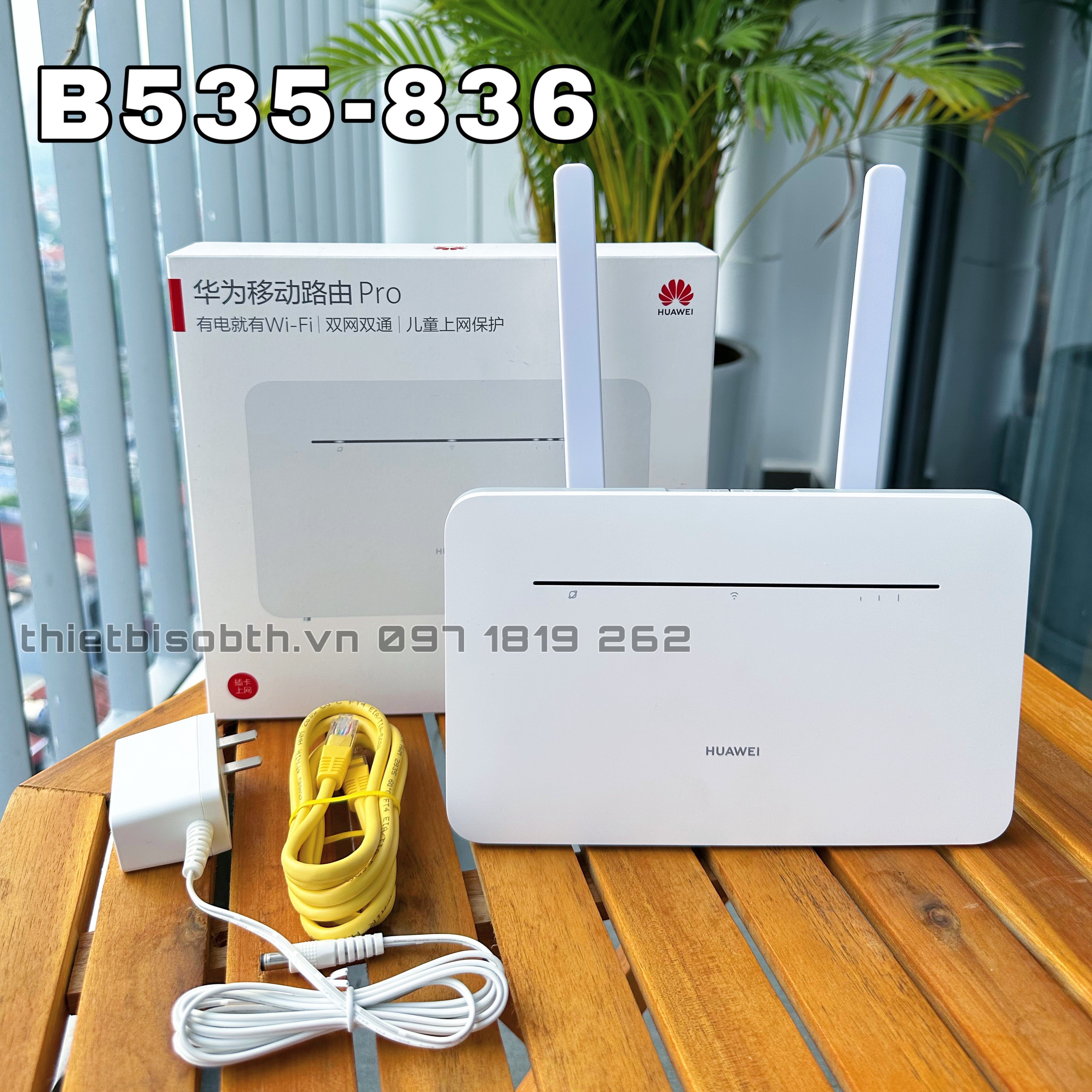 Bộ phát wifi 4g huawei b535-836 pro tốc độ lte 300mbps hỗ trợ 64 kết nối