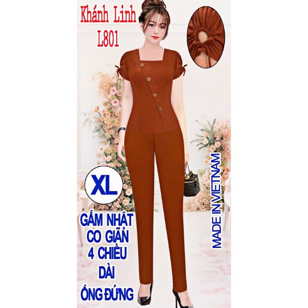 Đồ bộ nữ hàng thiết kế ống đứng vải Gấm nhật ( M L801)