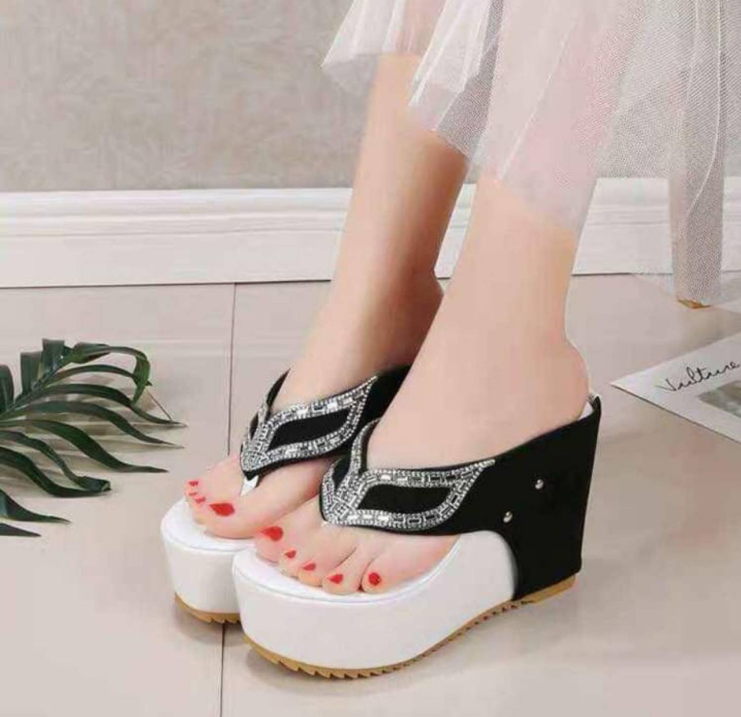 Dép kẹp đế xuồng cú mèo đế cao 10f