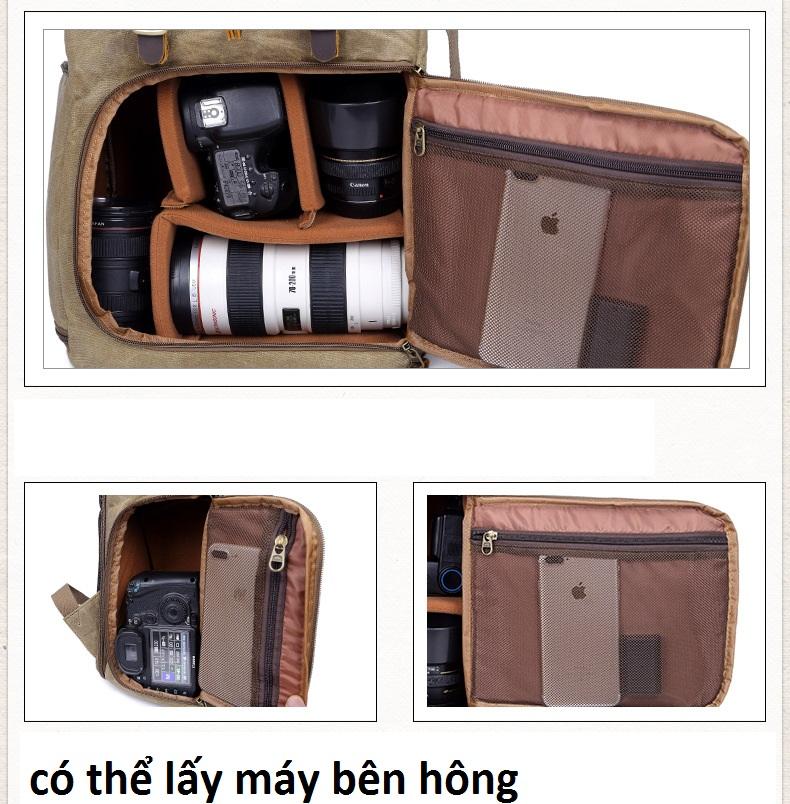 [HCM]Balo máy ảnh canvas hafl cao cấp CANVAS02