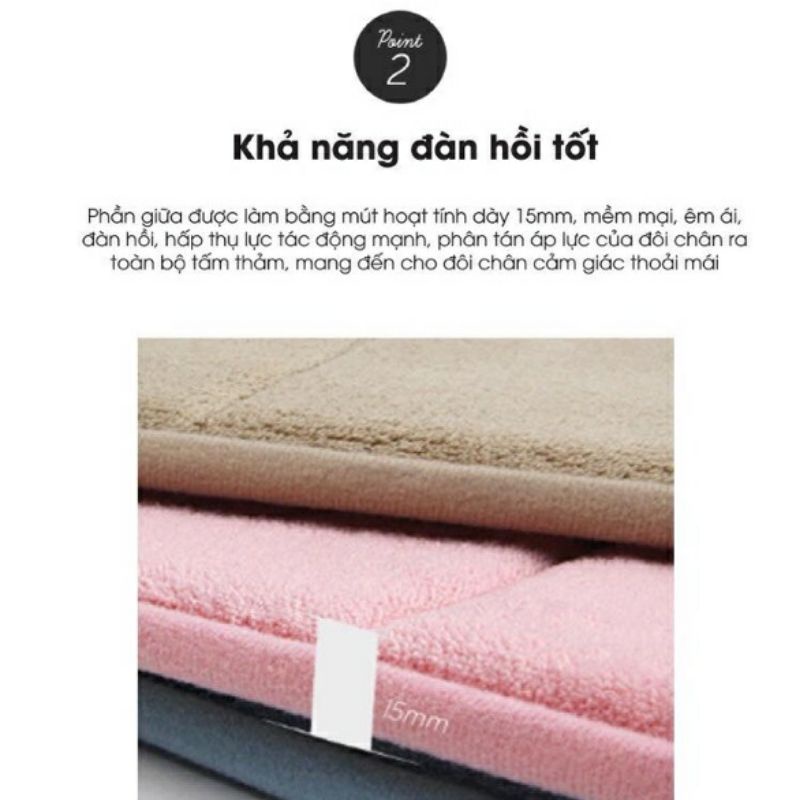 Thảm chùi chân Lock&Lock Memory Foam Basic Lock&Lock - Size S MAT510