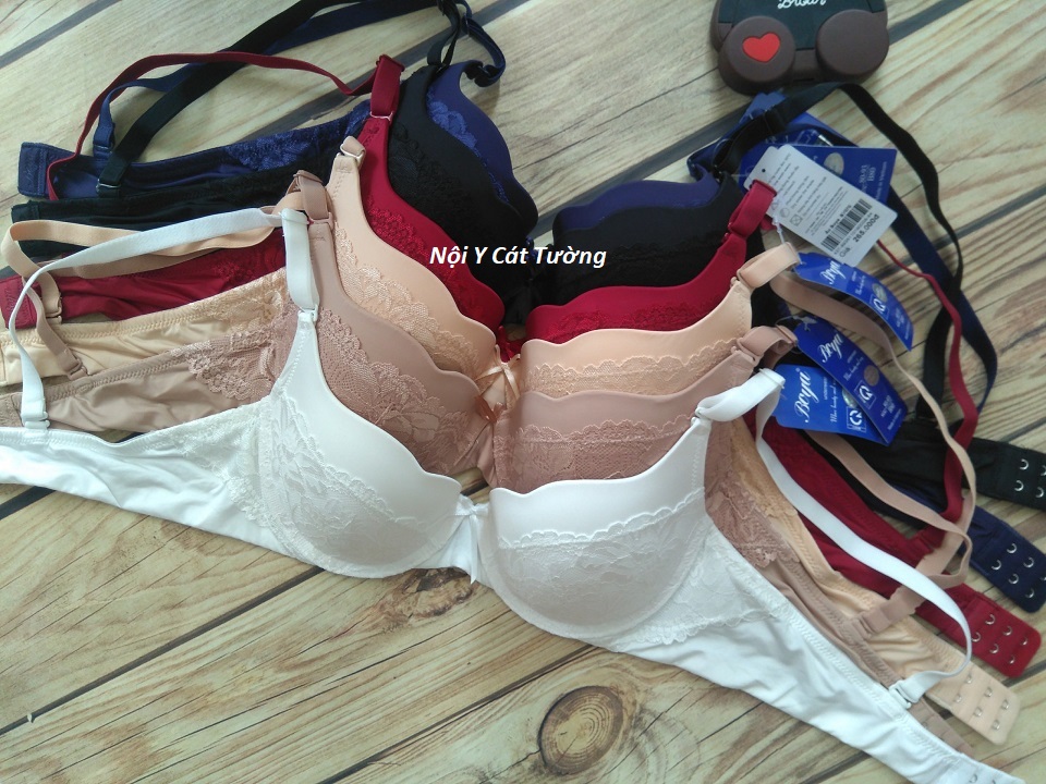 Áo ngực Boya mỏng , mút tim, trơn phối ren