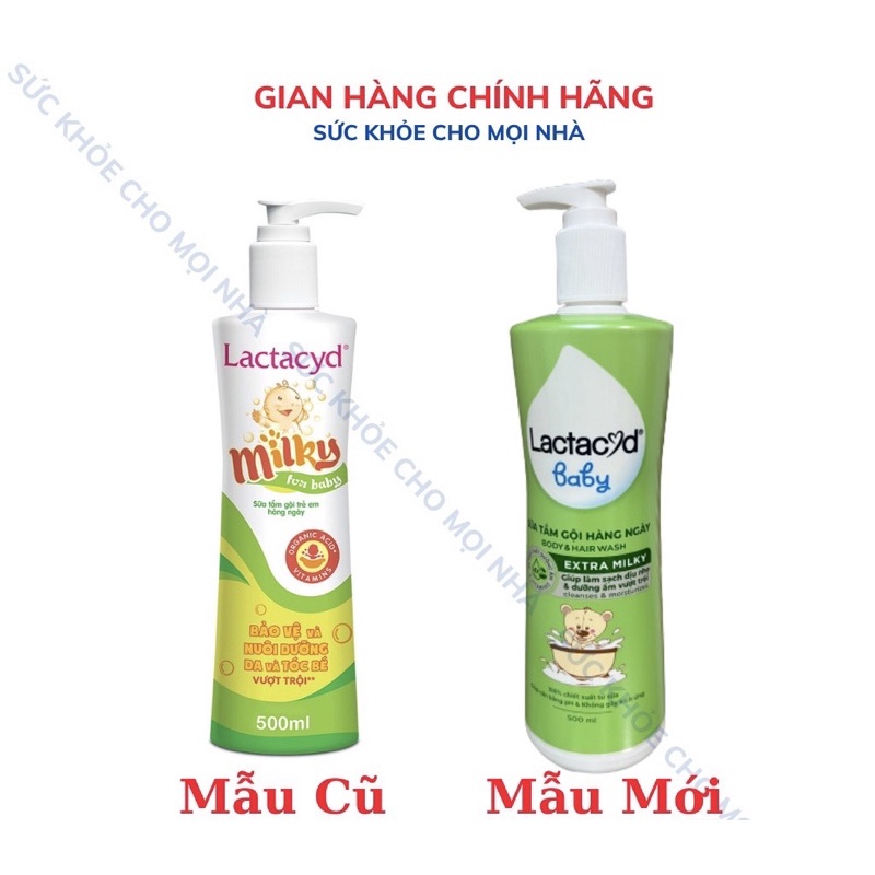 Sữa tắm gội lactacyd milky 500ml