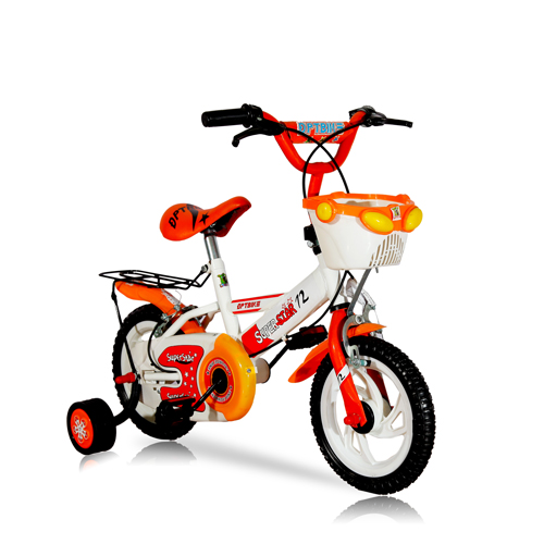 xe đạp cho bé trai từ 3 đến 6 tuổi màu trắng cam bánh 12inch