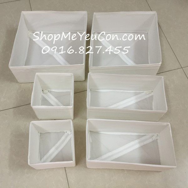 Bộ 6 hộp Skubb ikea màu trắng