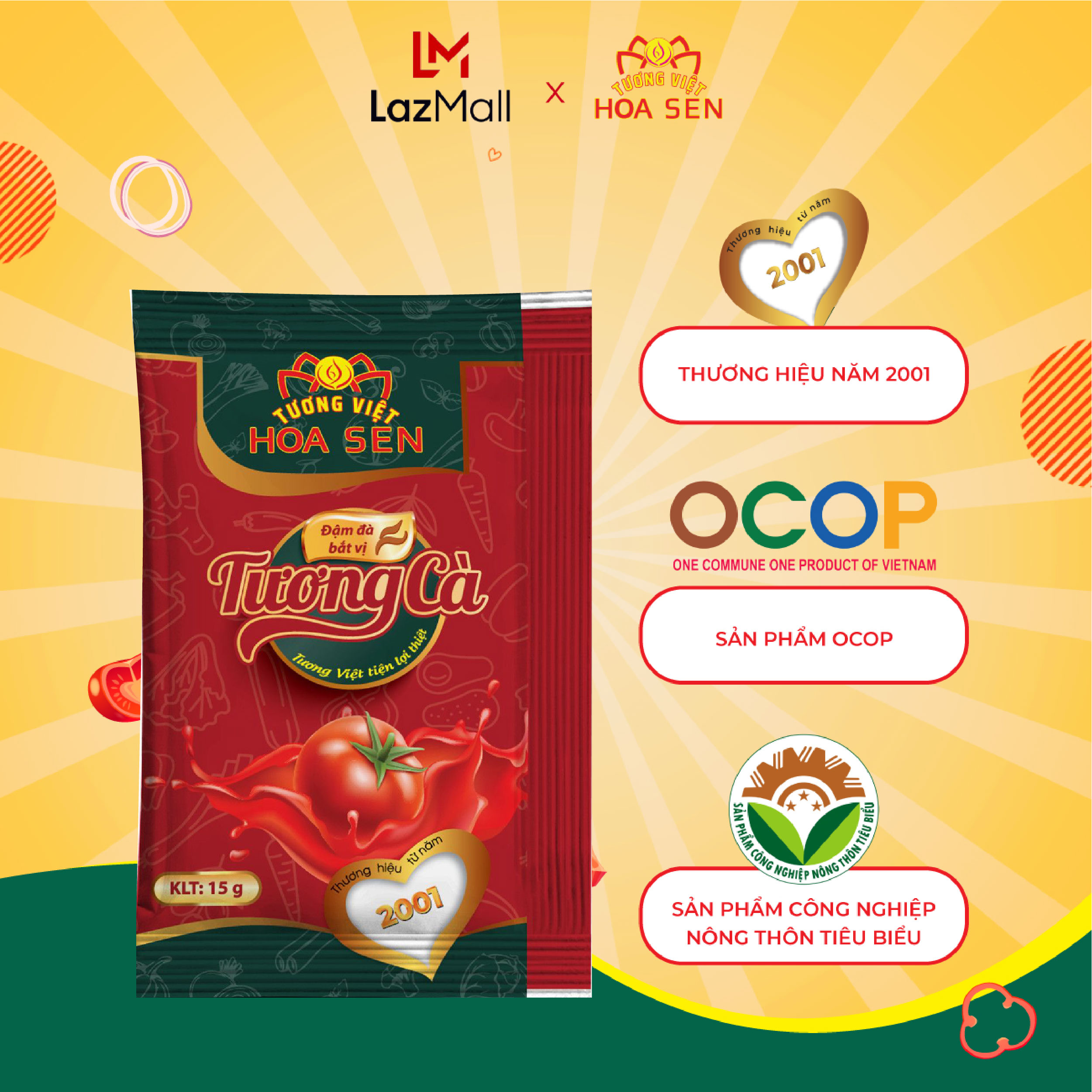 Tương Cà Gói 15g MM - 100 gói/vỉ