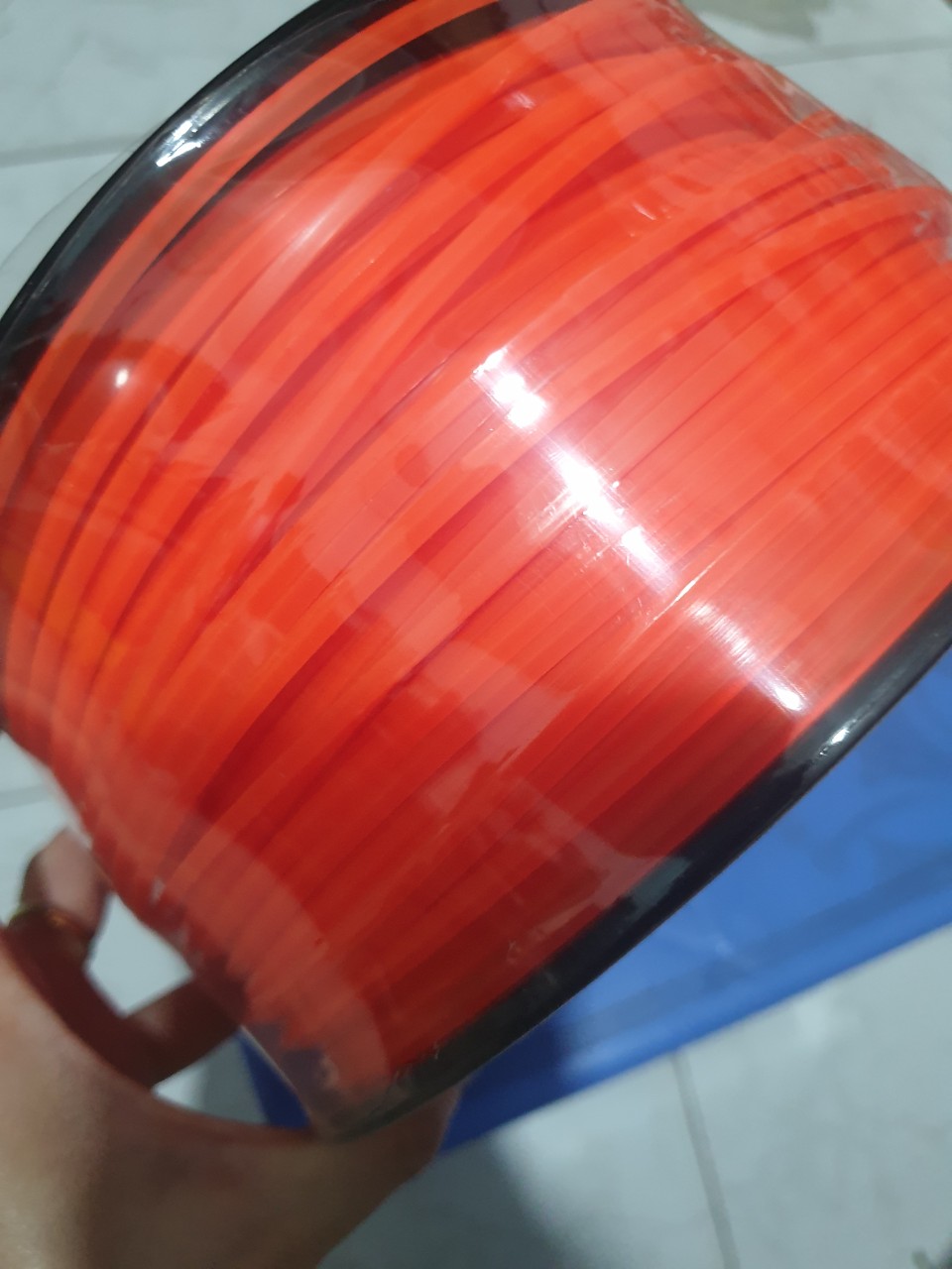 ( 100 MÉT) CUỘN CƯỚC CAM MÁY CẮT CỎ. CƯỚC VUÔNG. 3LY