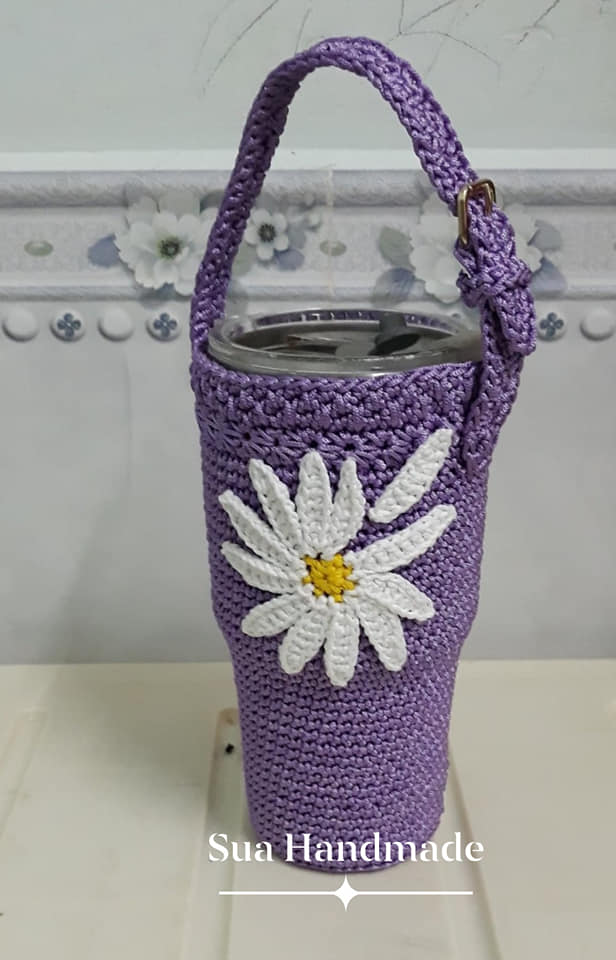 Túi đựng ly giữ nhiệt handmade chất liệu sợi dệt Việt Nam (không bao gồm ly)