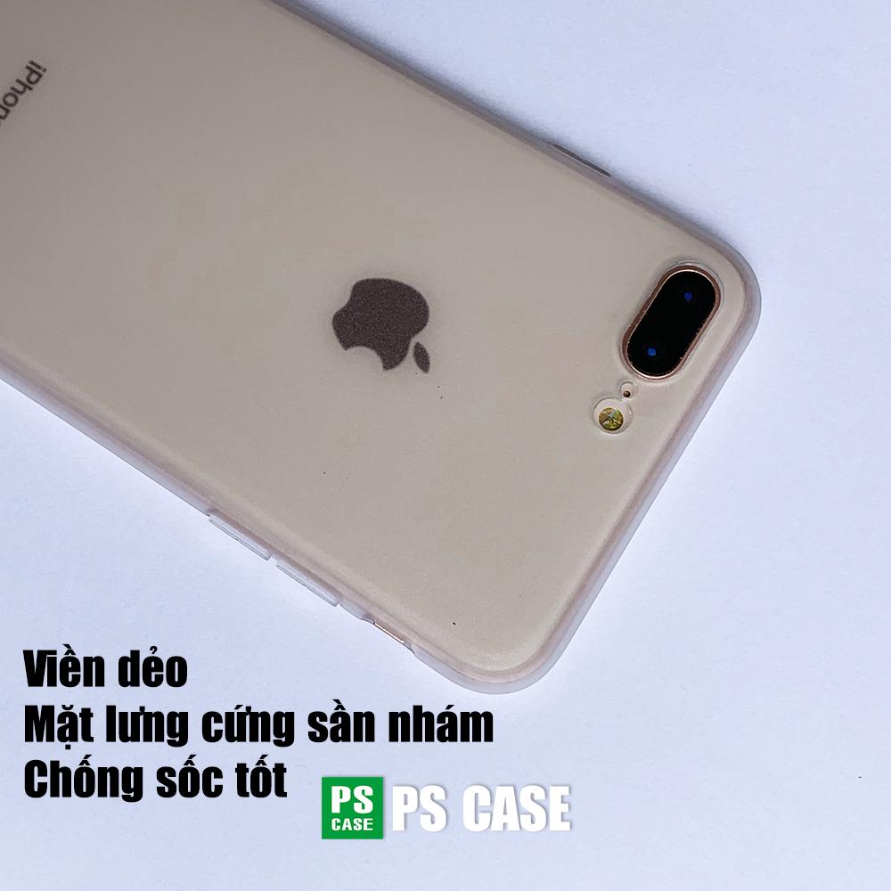 Ốp lưng viền dẻo trong sần nhám iPhone 7 PLUS - iPhone 8 Plus - PS CASE phân phối