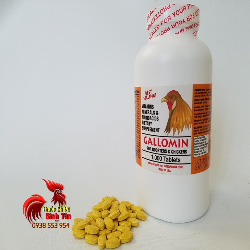 Gallomin usa - th.uốc nuôi gà đá cung cấp dinh dưỡng, vitamin, acid amin, khoáng chất cho gà đá nhanh đạt sức mạnh