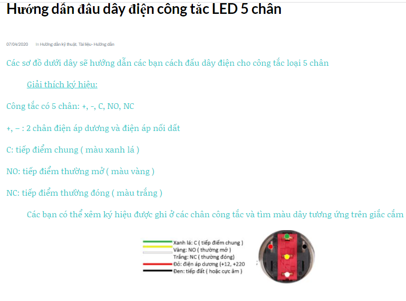 Công tắc 16mm LED điểm nhấn khóa MPVSAIGON
