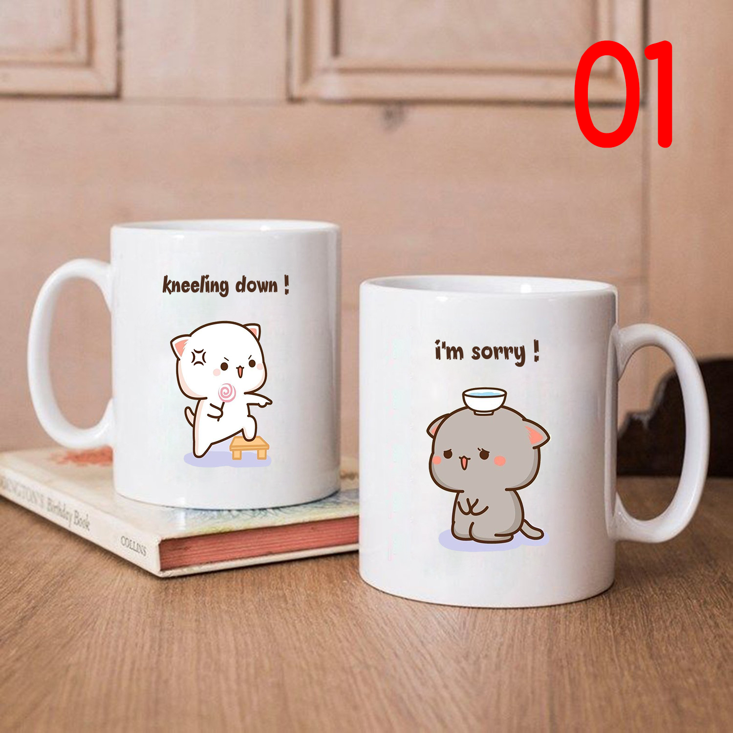 Ly Sứ Cặp Đôi Mèo Dễ Thương
