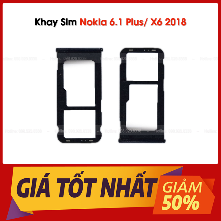 Khay sim nokia 6.1 plus+ / x6 2018 zin bóc máy