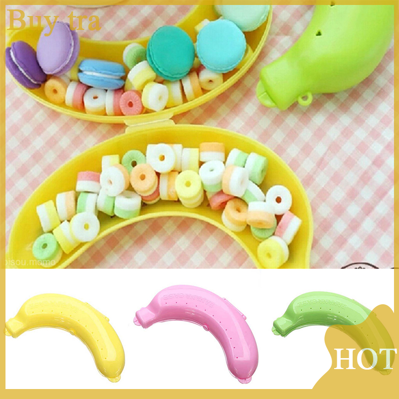 [Buytra] [Hot Sale] Cute 3 Colors Fruit Banana Protector Box Holder Case Lunch Container Storage