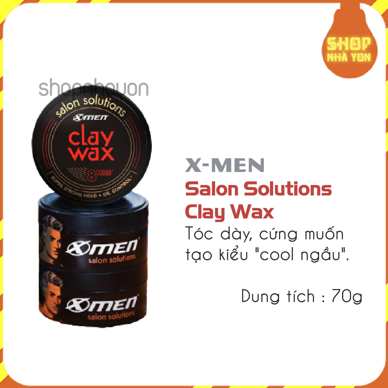 Sáp vuốt tóc x-men tạo phồng & giữ nếp 8 giờ 70g