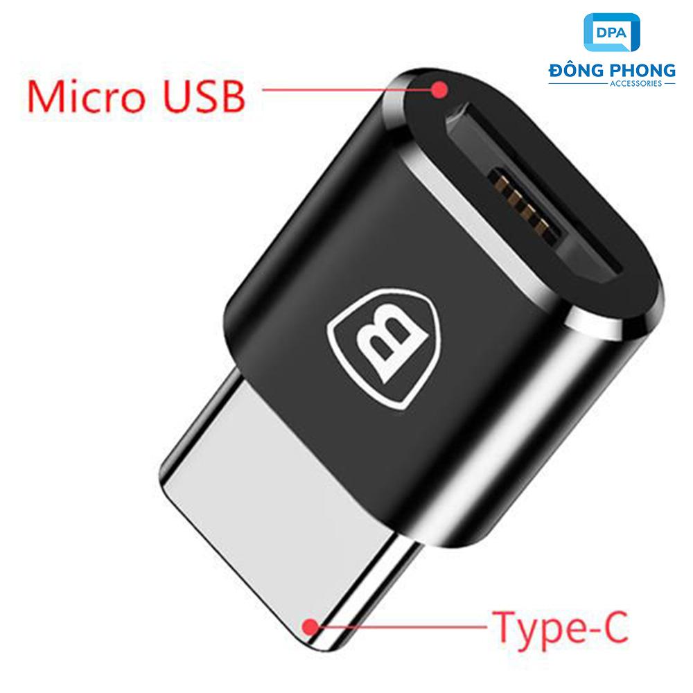 Đầu Chuyển Cổng Micro USB Sang Type C Chính Hãng Baseus