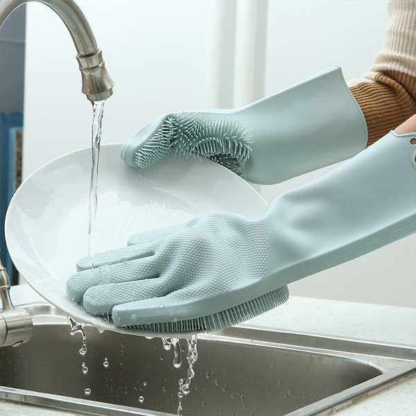 Găng tay silicon chùi rửa đa năng - hàng cao cấp ( kiêm miếng rửa bát )