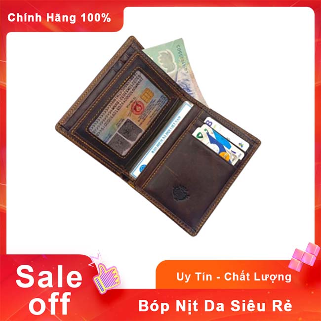 Ví nam da bò kiểu đứng,Bóp da nam đứng cao cấp