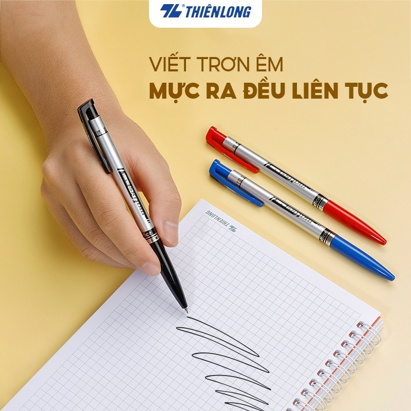 Bút bi 0.7mm Matixs FO-024 (Xanh, Đen, Đỏ) Flexoffice - Thiên Long