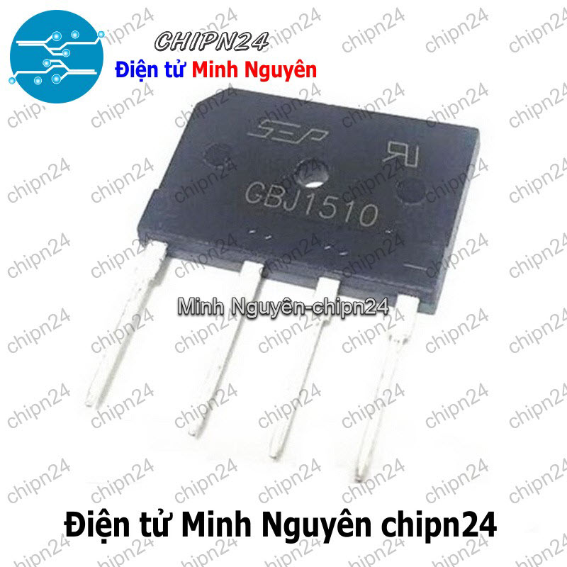 [1 con] (F56) Cầu Diode GBJ1510 15A 1000V (15A dẹt) - HH001270