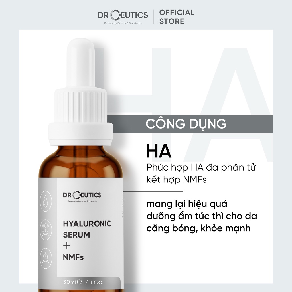 DRCEUTICS Tinh Chất Hyaluronic Acid (HA) Cấp Ẩm Và Căng Bóng Da (30g 100g)