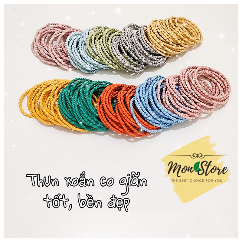 [MUA 1 TẶNG 1] SET 10 SỢI THUN CỘT TÓC co giãn tốt, mix màu cực trendy