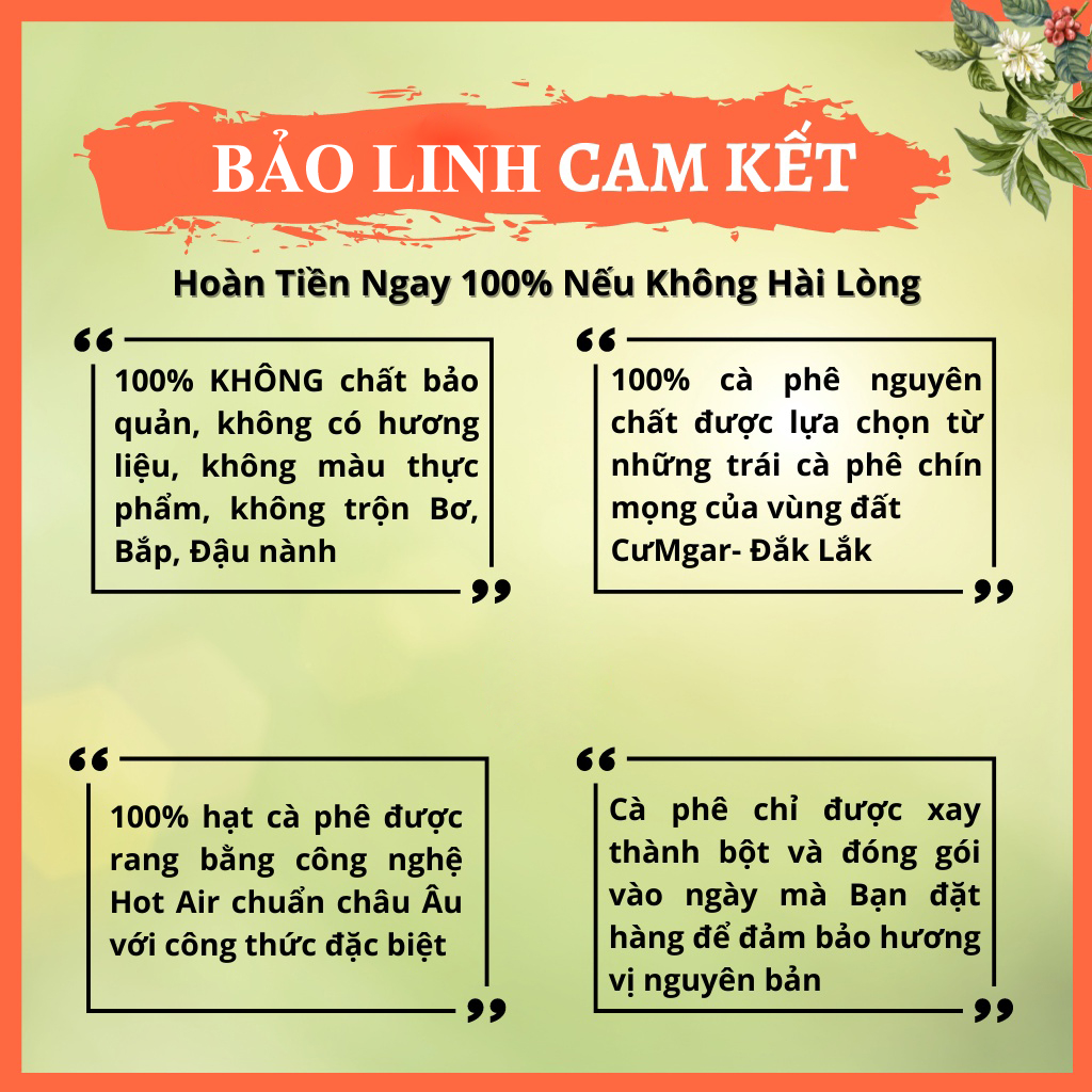 Cà Phê Nguyên Chất BL55 Thành Phần 50% Robusta+50% Arabica Rang Mộc Pha Phin, Pha Máy