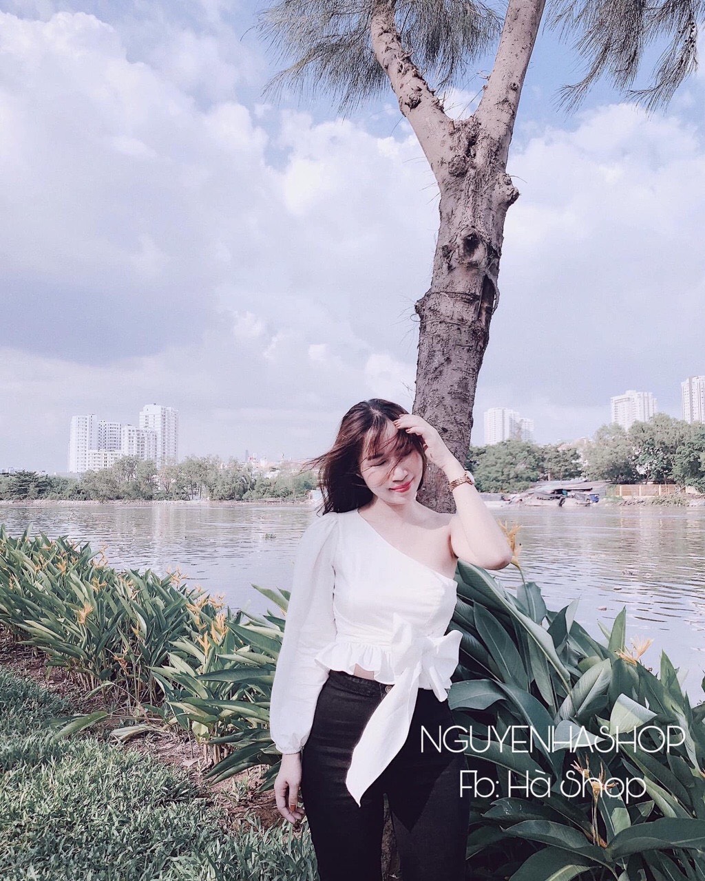 Áo phi bóng 1 tay nơ eo phong cách Thái TTSA0252
