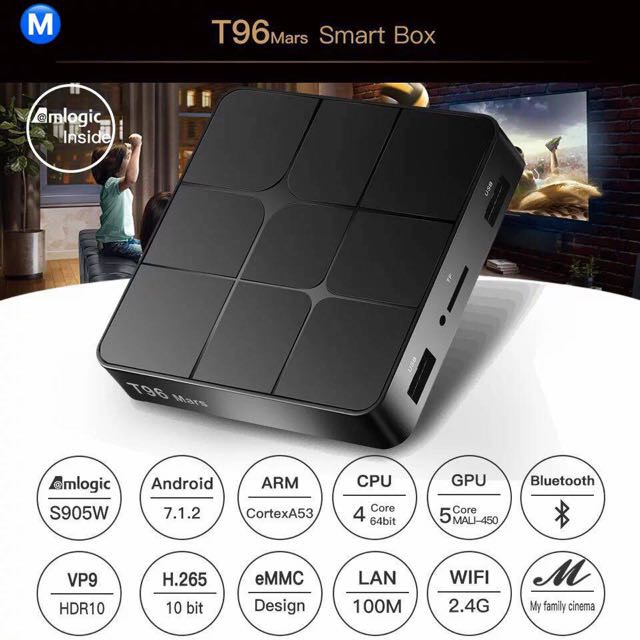 Android Tivi Box T96 Mars Mini Ram 2GB Rom 16GB Android 7.1.2