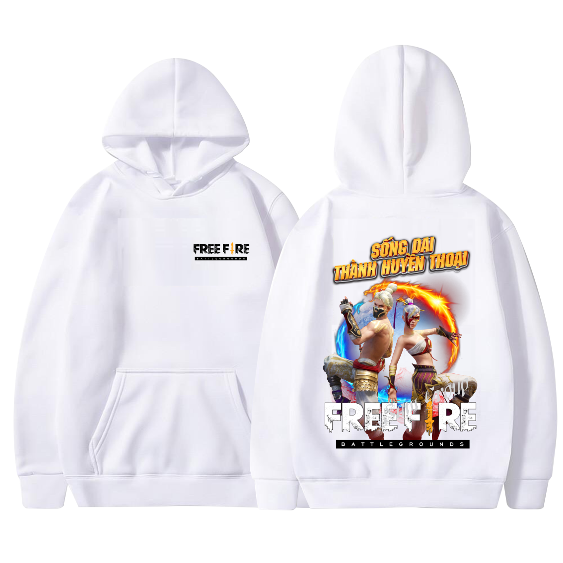 Áo Hoodie Free Fire Nỉ Màu Trắng Thích Khách Âm Dương Cực Chất
