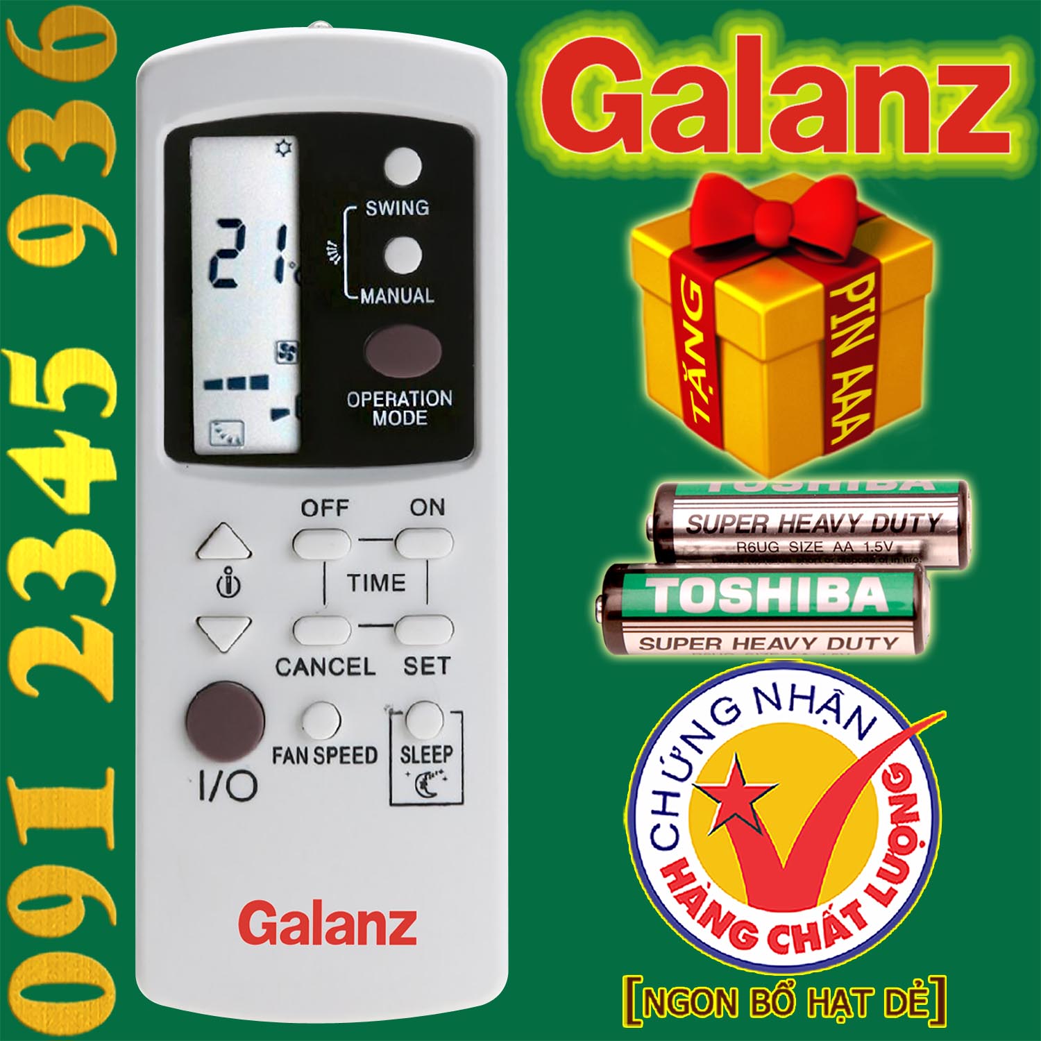 Điều khiển Galanz [HÀNG ĐẸP] cho điều hòa