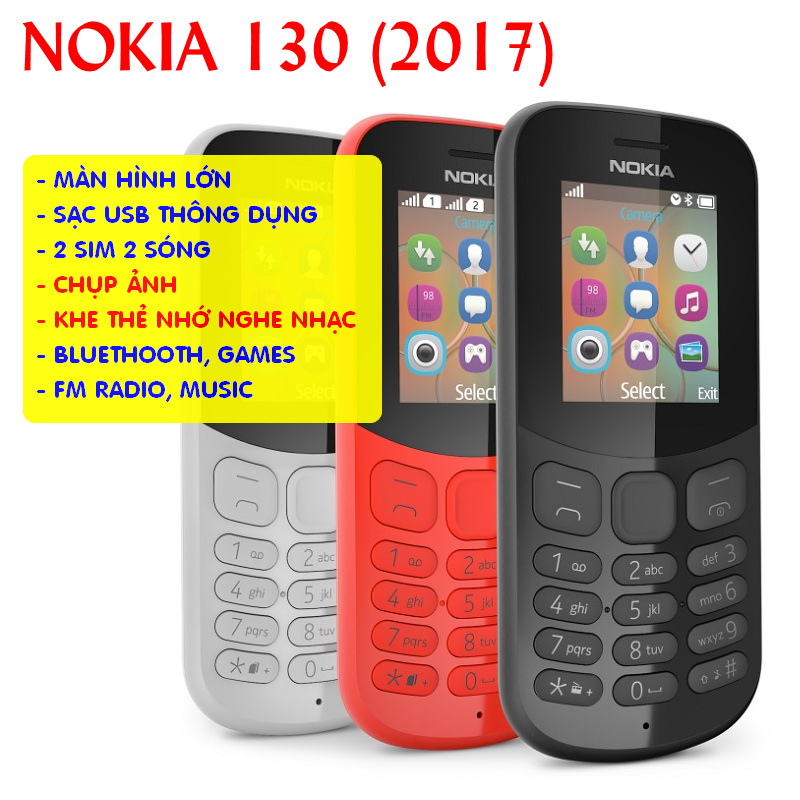 [GIÁ BUÔN] Điện thoại Nokia 105/130 (2017) CHÍNH HÃNG