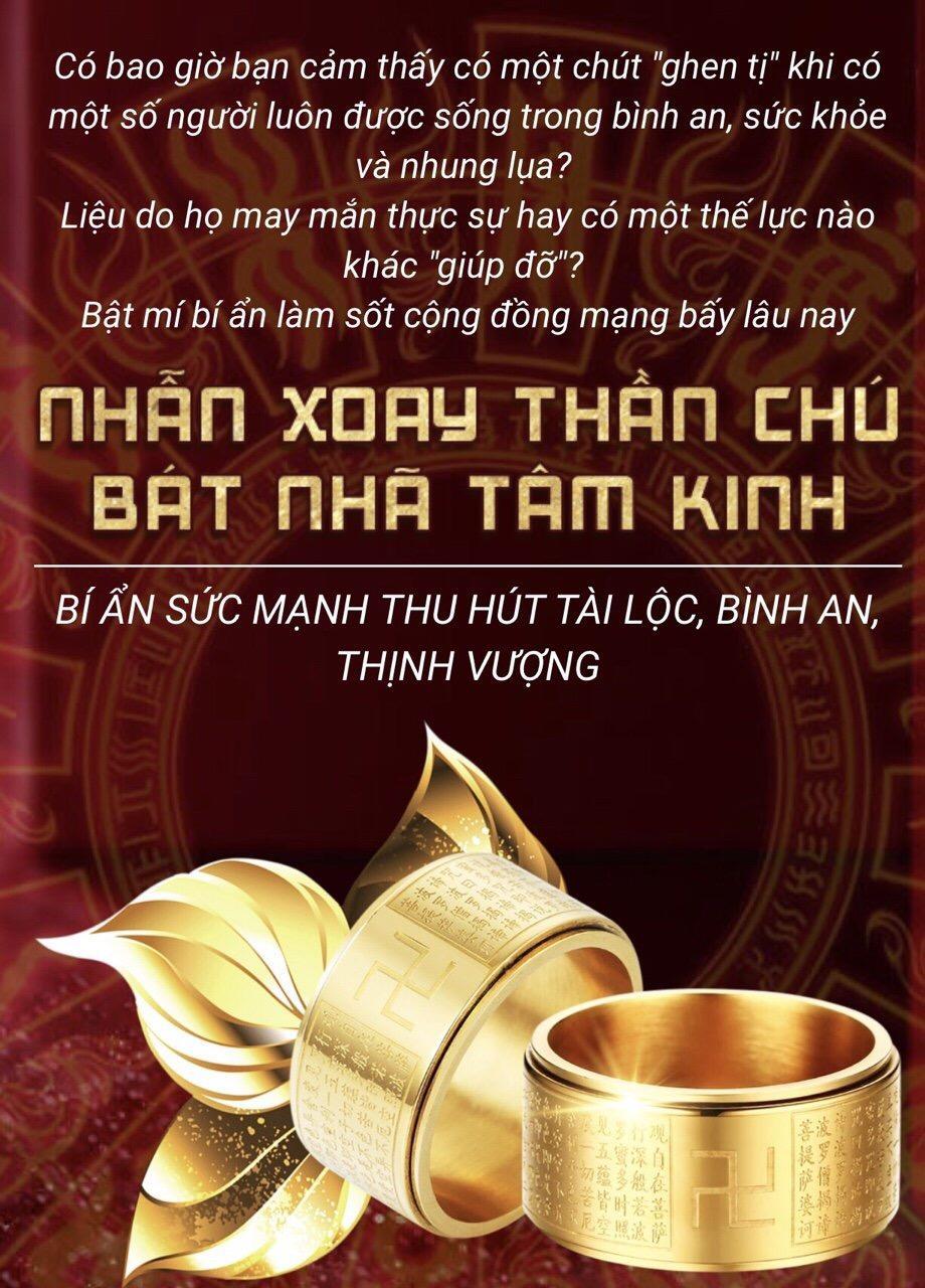 [HCM]Nhẫn bát nhã tâm kinh - xoay 360 độ (nhẫn phong thủy)