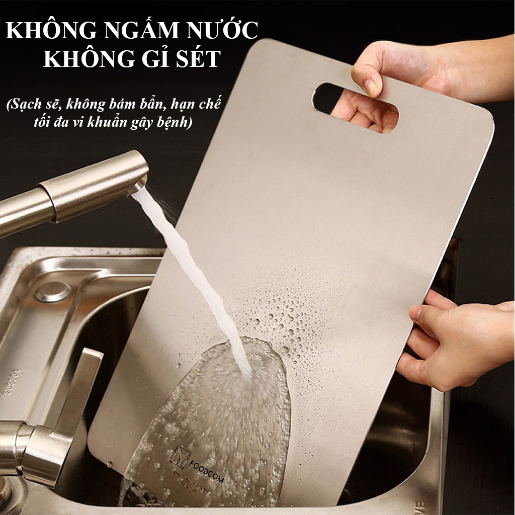 Thớt inox cao cấp 304-Chống nấm mốc - trọn đời không gỉ sét-Thớt Kháng Khuẩn Chống Mùi, Siêu Xịn Bền Chắc, Dễ Dàng Sử Dụng