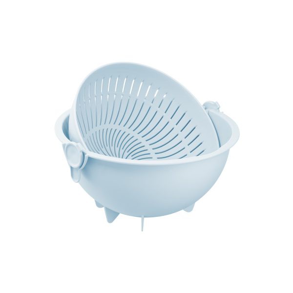 BỘ thau rổ nhựa xoay 28cm ghép thông minh dùng rửa trái cây , quay rau ráo nước, vo gạo, đậy thực phẩm bào đảm vệ sinh